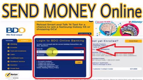 how to send money online bdo